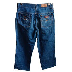 Vintage Mens Disco Jeans 30x27 70's BOOTCUT EMBROIDERED POCKET RAYON BLEND JEANS